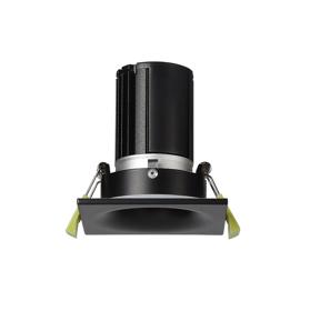 DM200826  Bruve 10 Tridonic powered 10W 2700K 750lm 12° CRI>90 LED Engine Matt Black Fixed Square Recessed Downlight, Inner Glass cover, IP65